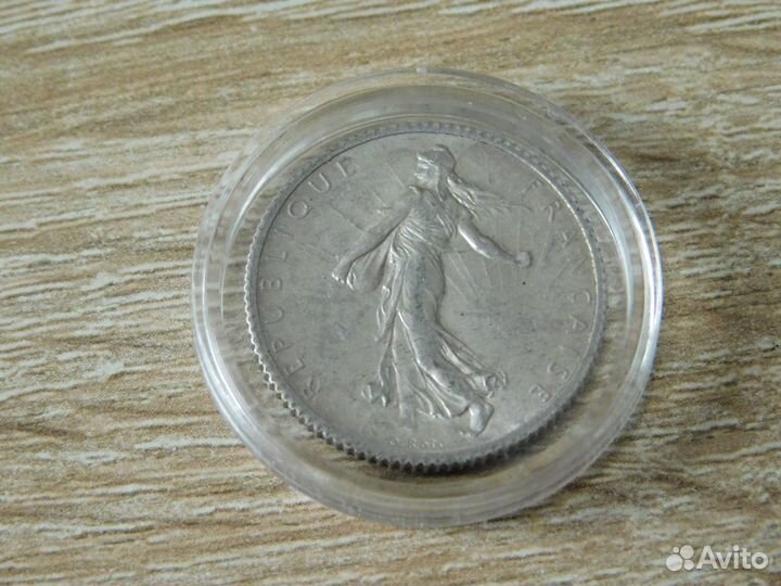 Монета 1 франк 1916 г. Серебро 0.835 г. (оригинал)