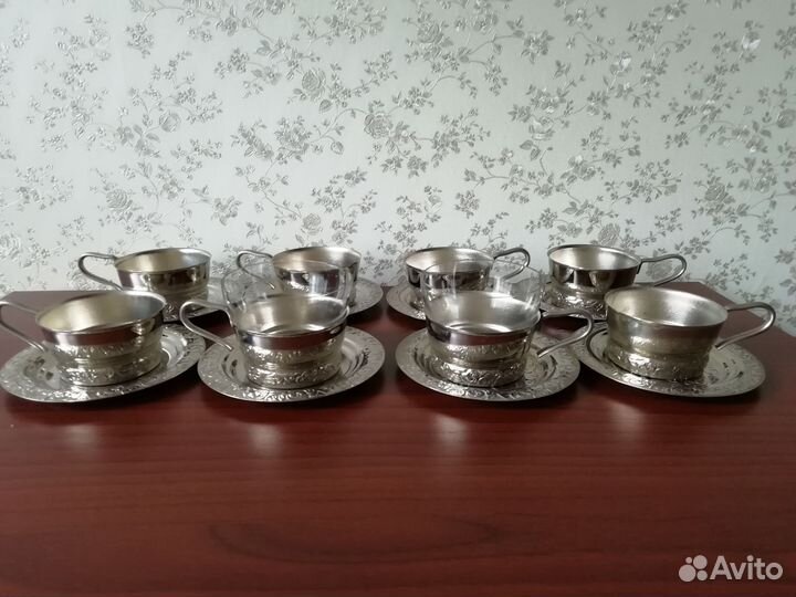 Подстаканники с блюдцами кофейные мнц