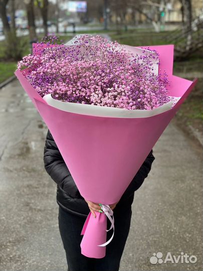Букет из гипсофилы, цветы Самара. Доставка цветов