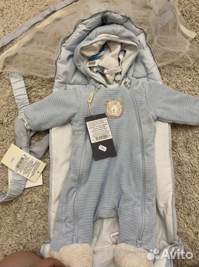 Конверт на выписку для мальчика и комбинезон