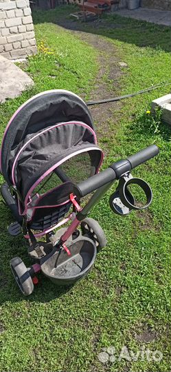 Велосипед трехколесный Kreiss с тентом Розовый