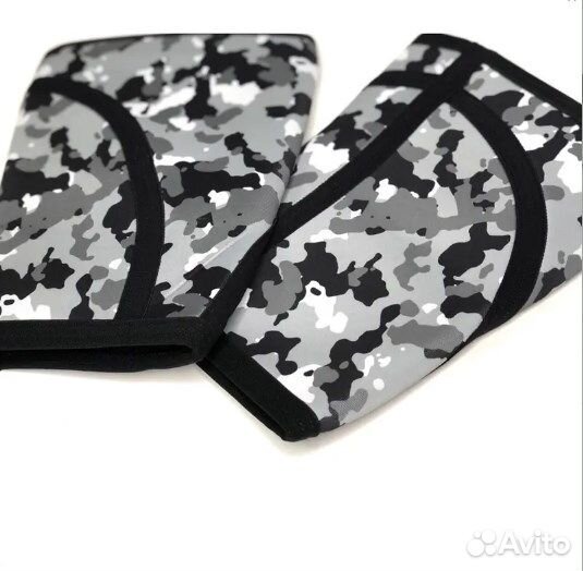 Неопреновые наколенники серо-белый камуфляж 7 мм