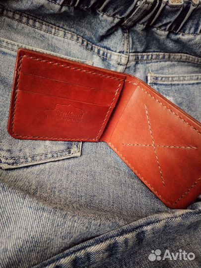 Кошелек мужской кожаный ручной работы