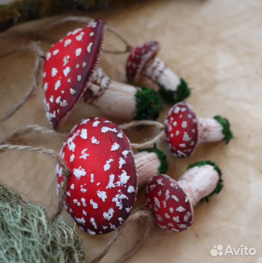 Мухоморы авторские подвески декор