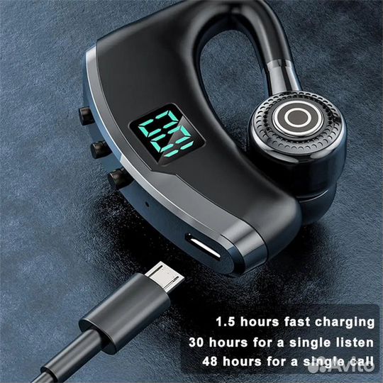 Гарнитура Bluetooth 5.1 беспроводная Блютуз 90 мАч