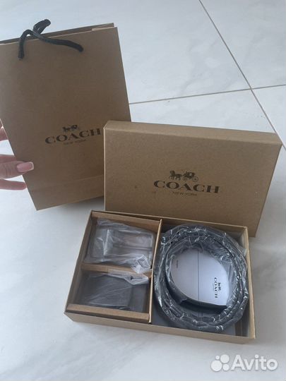 Ремень мужской coach / подарочный набор