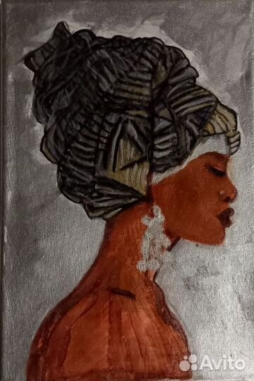 Картина африканка на холсте 20-30