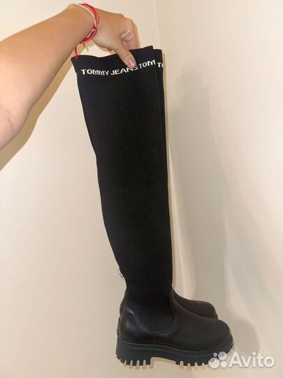 Tommy hilfiger ботильоны-чулки 39 размер 35см
