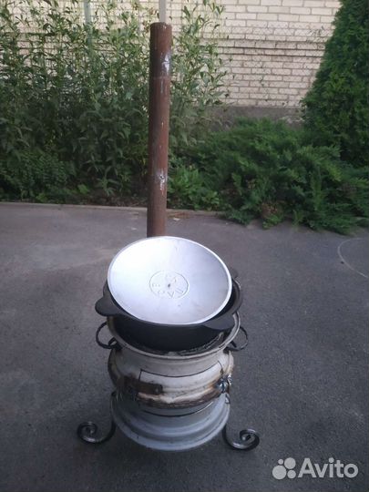 Печь для казана с трубой