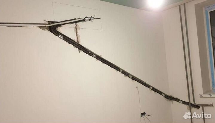 Штробление стен под кондиционер скрытый монтаж