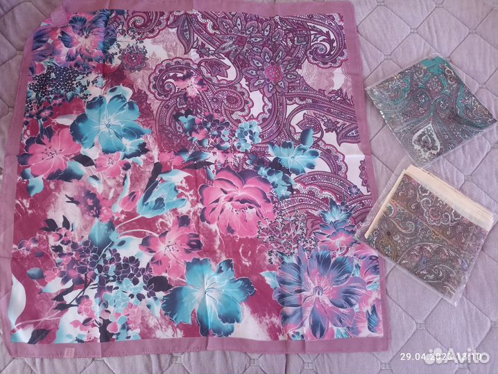 Шелковый платок женский новый