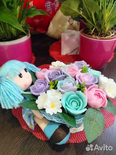 Мыльные букеты ручной работы
