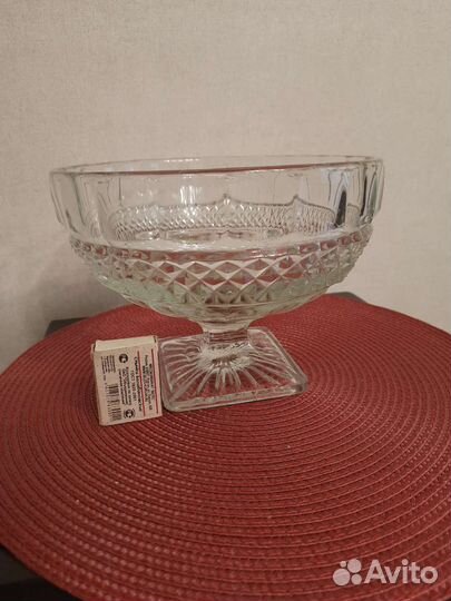 Ваза прессованное стекло 50е большая СССР