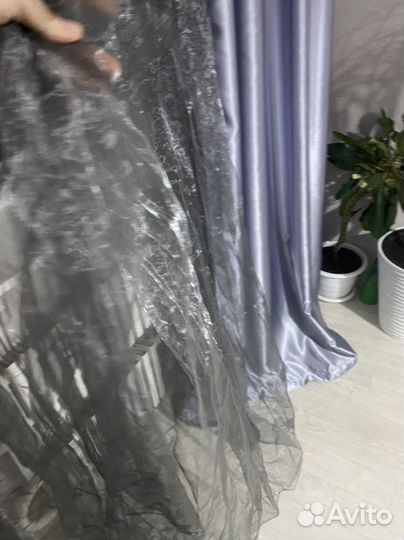 Тюль органза серая