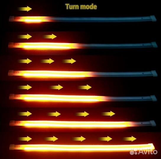 Ходовые огни с бегущими поворотниками на авто 45см