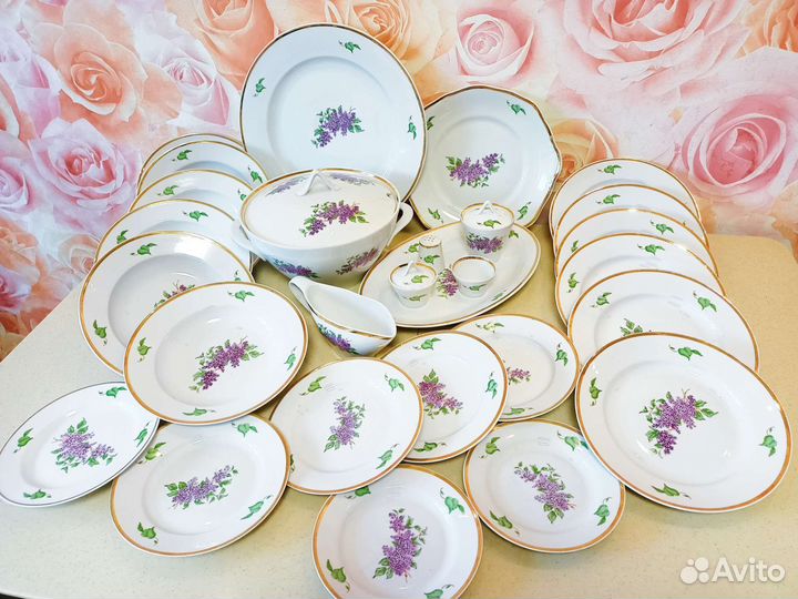 Столовый сервиз сирень дулево 28 предметов