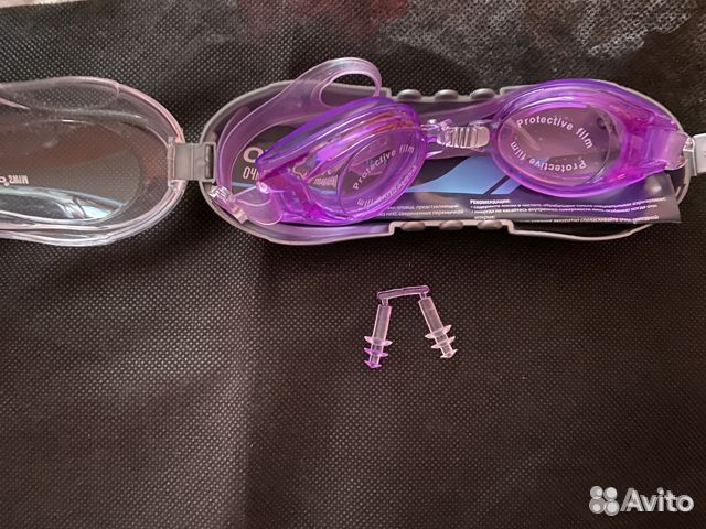 Очки\плавания +беруши новые, шапка для сауны