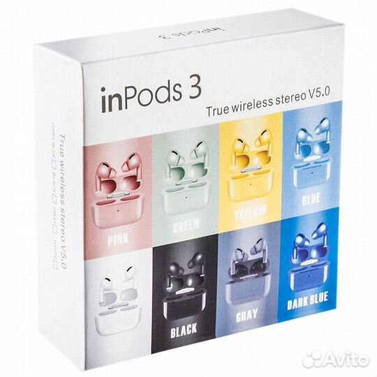 Наушники bluetooth inPods3 Pro желтые (L9)