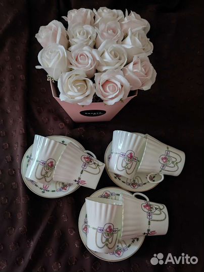 Кофейная пара лфз костяной фарфор Винтаж