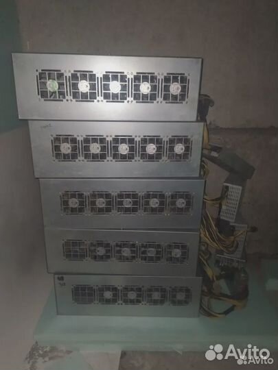 Видеокарты 8шт rx570 8gb в закрытом корпусе