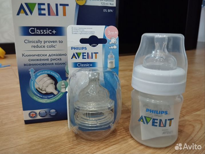 Бутылочка avent новая + 2 соски