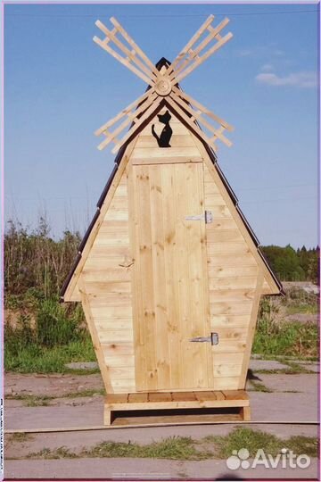 Дачный туалет деревянный прямоугольник ZIP