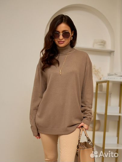 Джемпер свободный удлиненный мягкий высокого качес