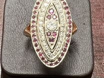 Золотое кольцо с бриллиантами и рубинами СССР