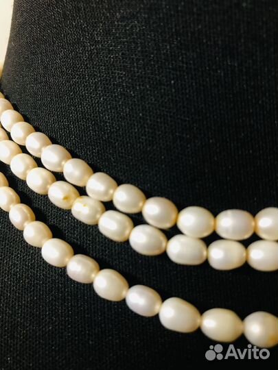 Колье, бусы натуральный жемчуг