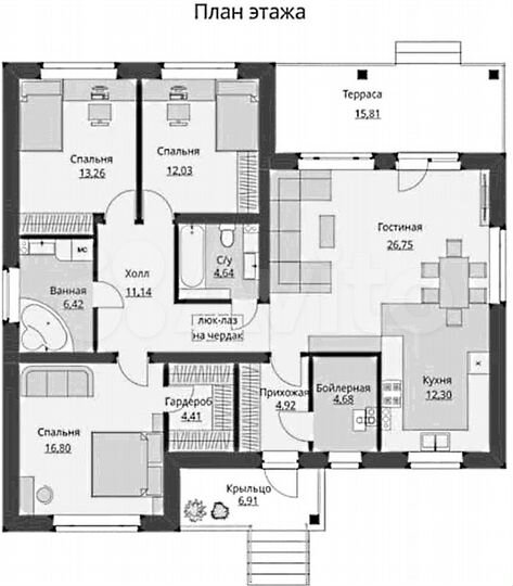 Дом 108 м² на участке 6,3 сот.