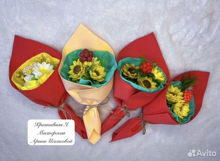 Букеты из мыла, ручная работа к дню учителя