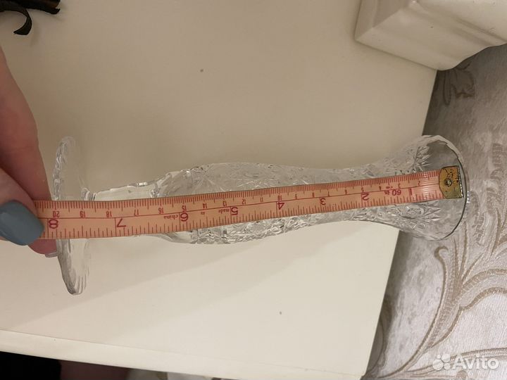 Ваза для цветов хрустальная Чехия