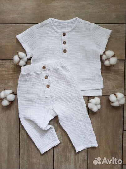 Одежда из муслина, брюки, футболка, муслин