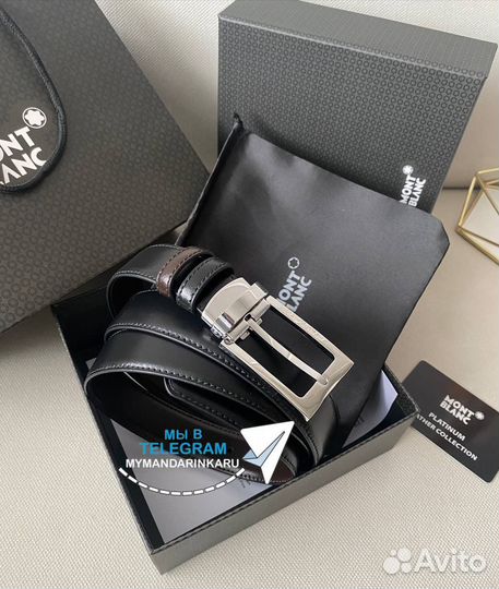 Ремень мужской montblanc серебро