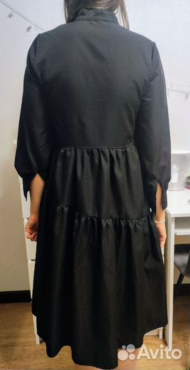 Чёрное платье в азиатском стиле