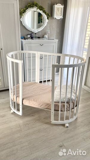 Кроватка трансформер круглая 8 в 1
