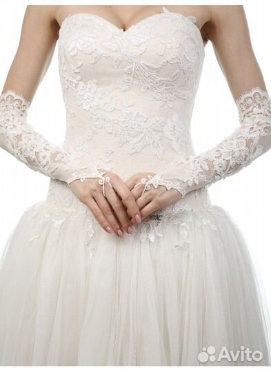 Перчатки-митенки свадебные