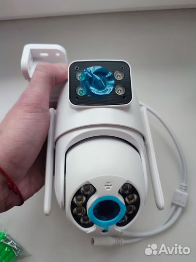 Уличная поворотная wifi камера с двумя объективами