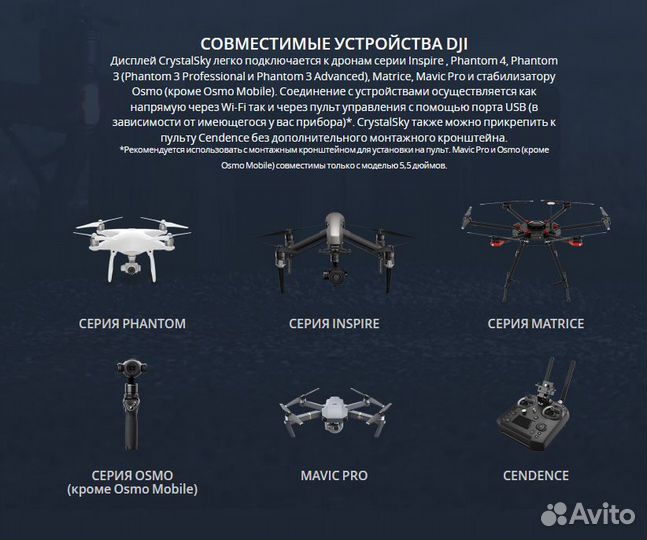 Dji crystalsky 7,85” полный комплект с бонусом