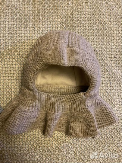 Шапка шлем журавлик от 0 до 3 мес