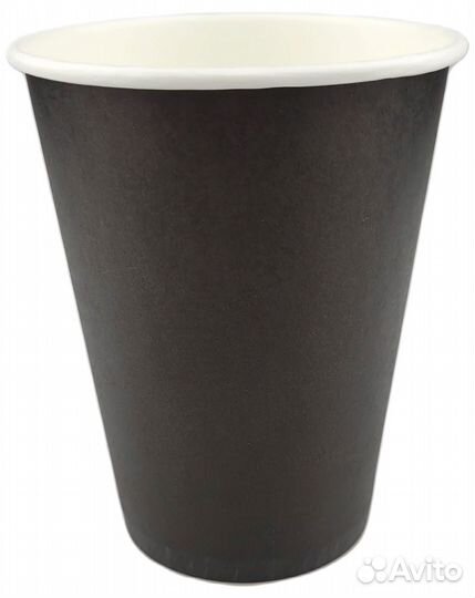 Бумажные стаканы для кофе 250 мл Черный 50 шт