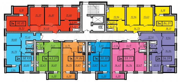 1-к. квартира, 43,4 м², 9/10 эт.