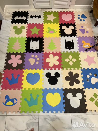 Детский коврик пазл большой