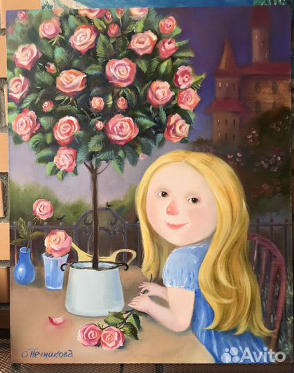 Картина «Девочка с розами»