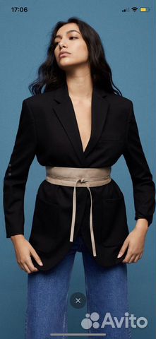 Пояс mango из натуральной кожи