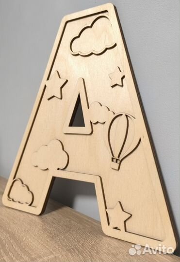 Деревянные буквы двухслойные