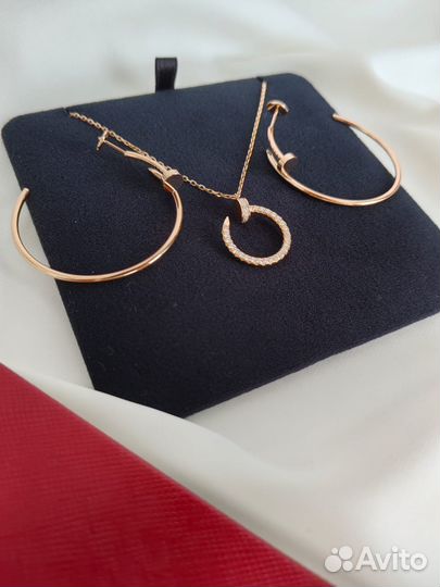 Cartier juste un clou кулон и серьги