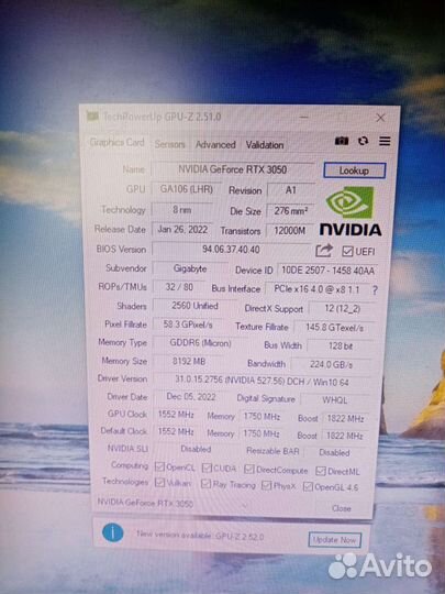 Видеокарта rtx 3050 8gb