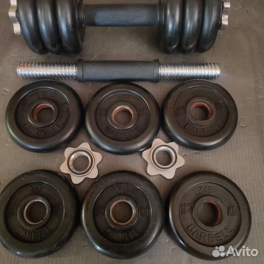 Набор разборных обрезиненных гантели, блинов