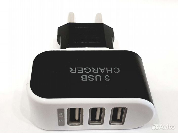 Зарядное устройство, с 3 USB портами, 3,1А
